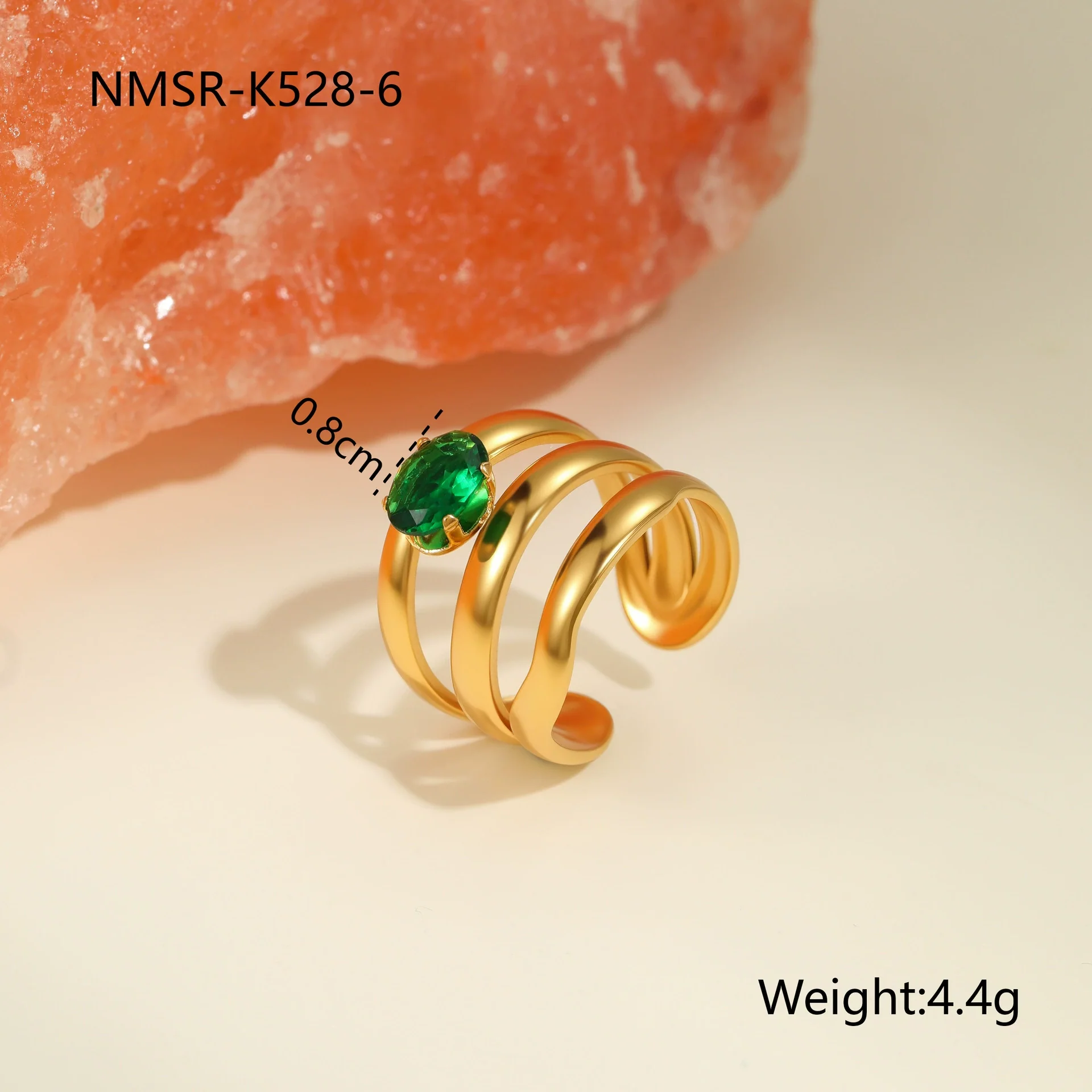Wholesale Light Luxury Geometric Stainless Steel Electroplated 18K Gold Ring For Women - Image 7
