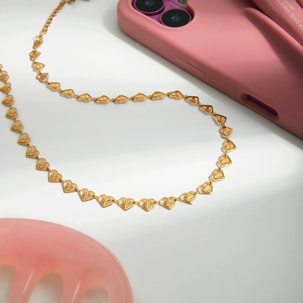 Wholesale Light Luxury Geometric Stainless Steel Electroplated Chain Necklace For Women - Image 4