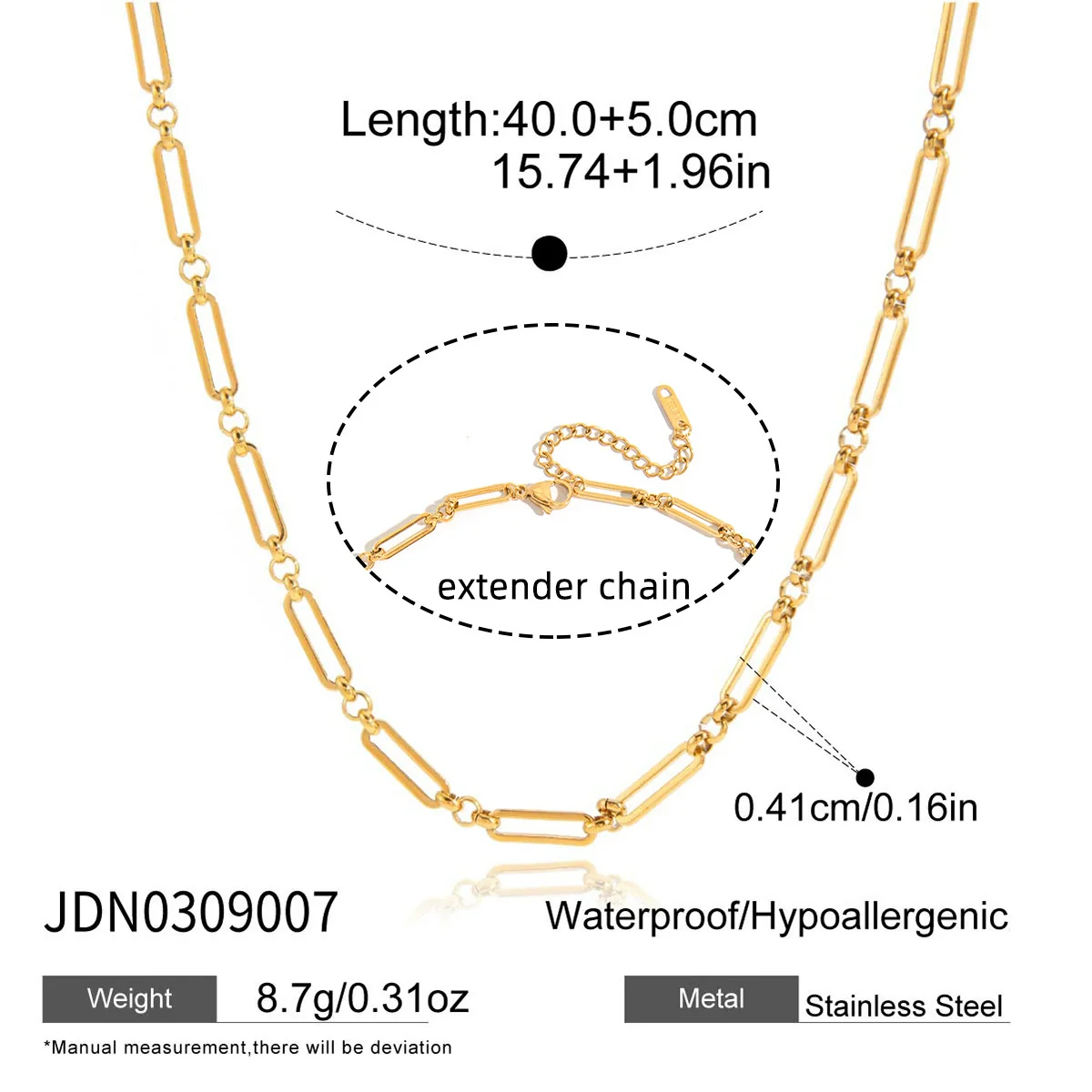 Wholesale Light Luxury Geometric Stainless Steel Electroplated Chain Necklace For Women - Image 7