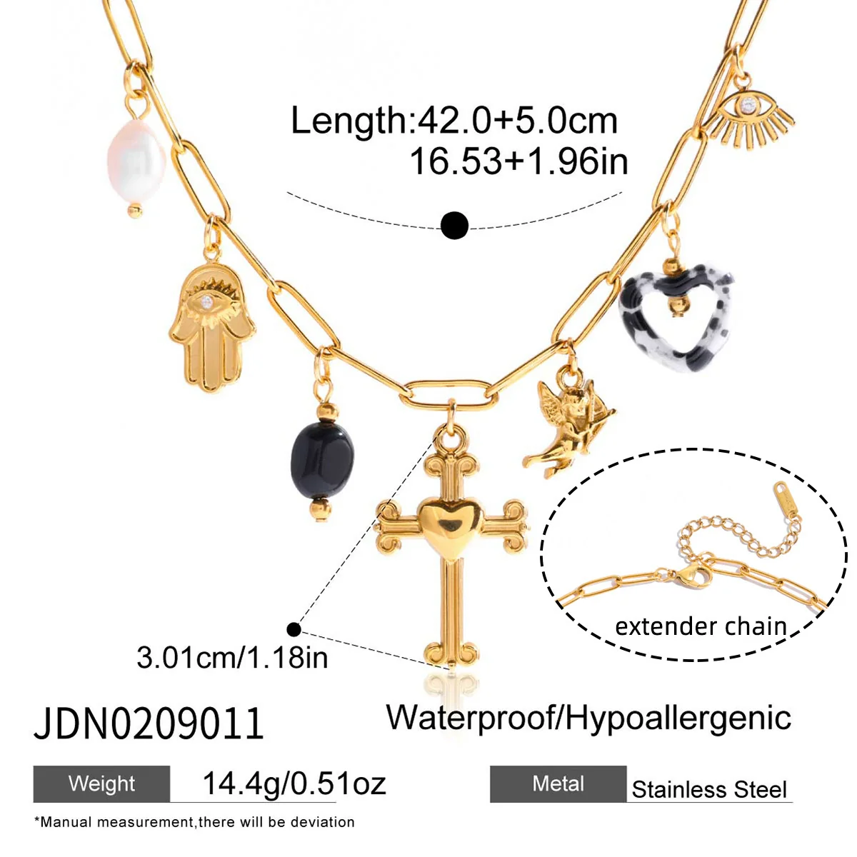 Wholesale Light Luxury Geometric Stainless Steel Electroplated Cross Necklace For Women - Image 6