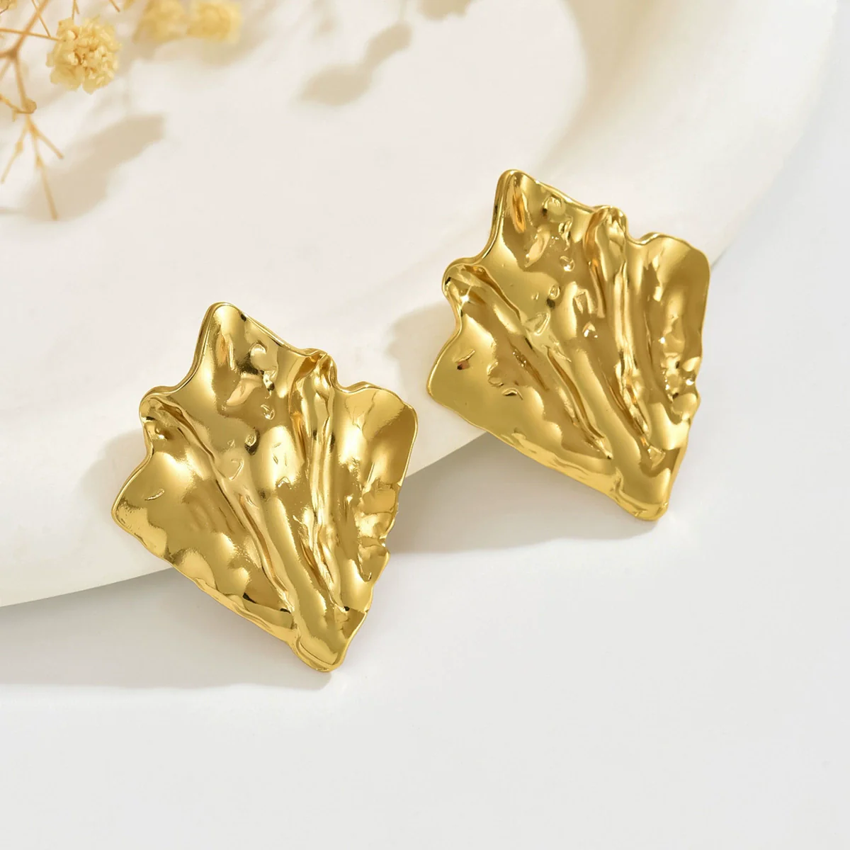 Wholesale Light Luxury Geometric Stainless Steel Stamped Earrings For Women