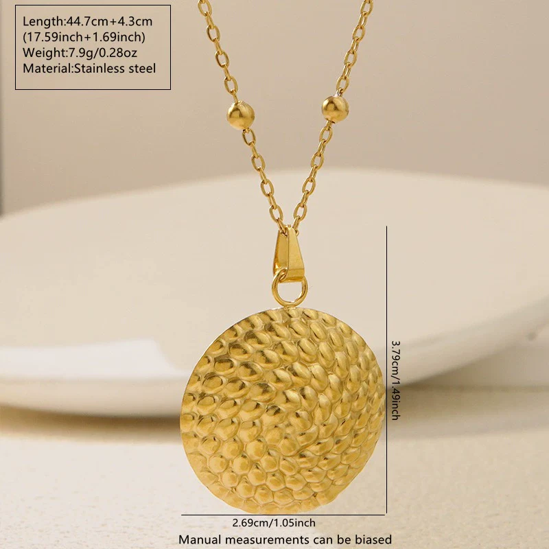 Wholesale Light Luxury Geometric Stainless Steel Stamped Necklace And Earrings Set For Women - Image 4