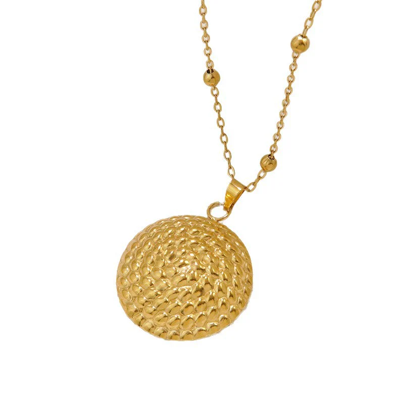 Wholesale Light Luxury Geometric Stainless Steel Stamped Necklace And Earrings Set For Women - Image 5