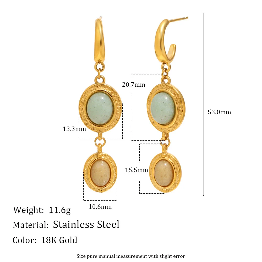Wholesale Light Luxury Geometric Stainless Steel Vacuum Plated Earrings For Women - Image 2