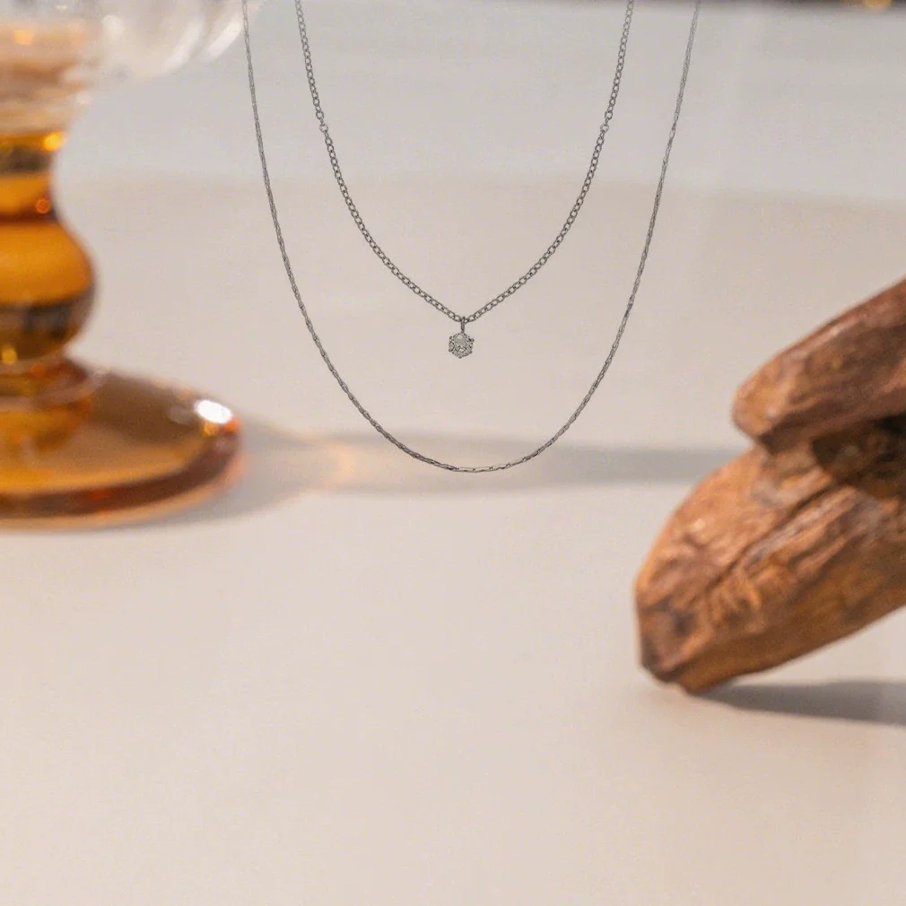 Wholesale Light Luxury Geometric Titanium Steel Bamboo Chain Necklace For Women With Electroplating Design - Image 2