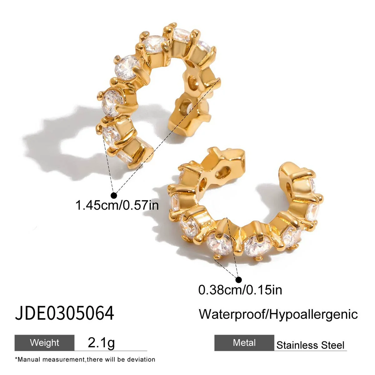 Wholesale Light Luxury Geometric Wave Stainless Steel Electroplated Women's Earrings - Image 7