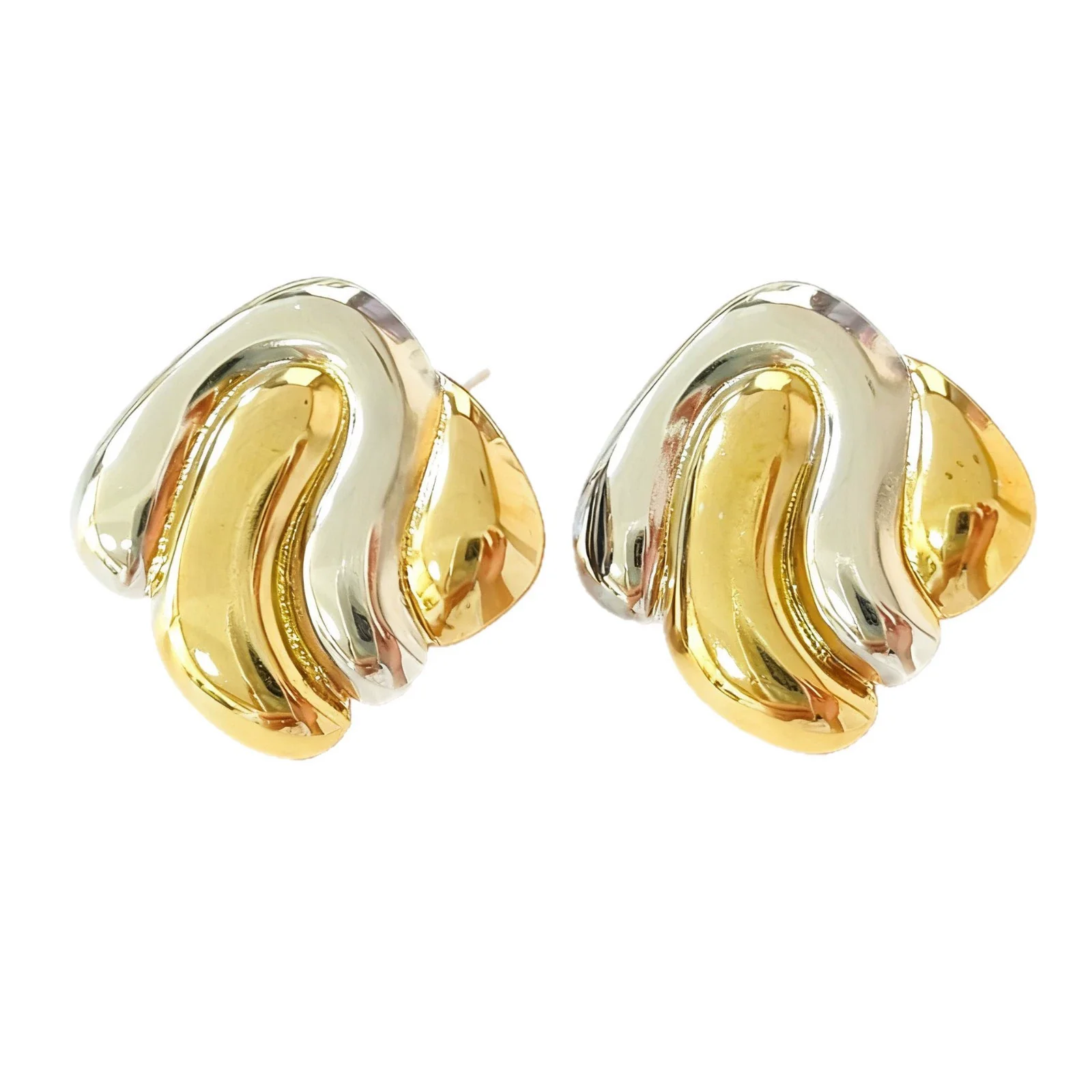 Wholesale Light Luxury Highend Geometric Electroplated Stainless Steel Irregular Earrings For Women - Image 5