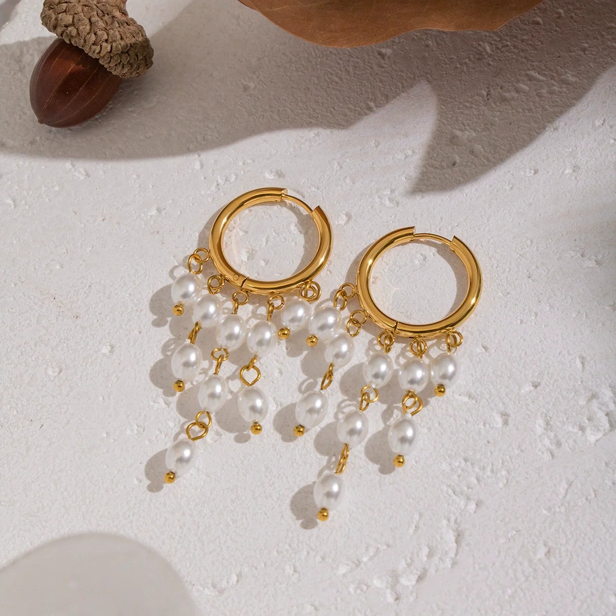 Wholesale Light Luxury Minimalist Geometric Stainless Steel Pvd Furnace Vacuum Real Gold Plated Earrings For Women - Image 2