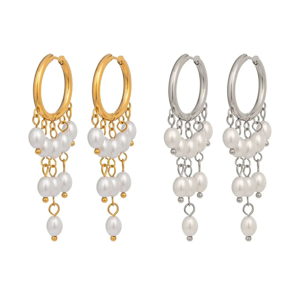 Wholesale Light Luxury Minimalist Geometric Stainless Steel Pvd Furnace Vacuum Real Gold Plated Earrings For Women - Image 5