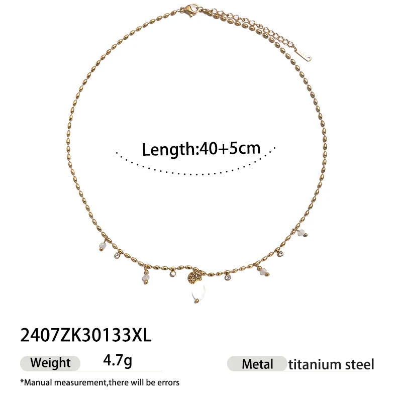 Wholesale Light Luxury Niche Ins Style Minimalist Women's Stainless Steel And Titanium Steel Jewelry Set Goldplated Electroplated Sweater Chain Necklace And Accessories - Image 7