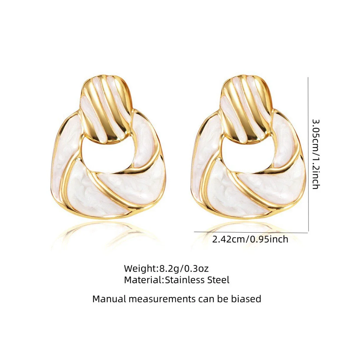 Wholesale Light Luxury Oil Dripping Geometric Stainless Steel Earrings For Women - Image 4