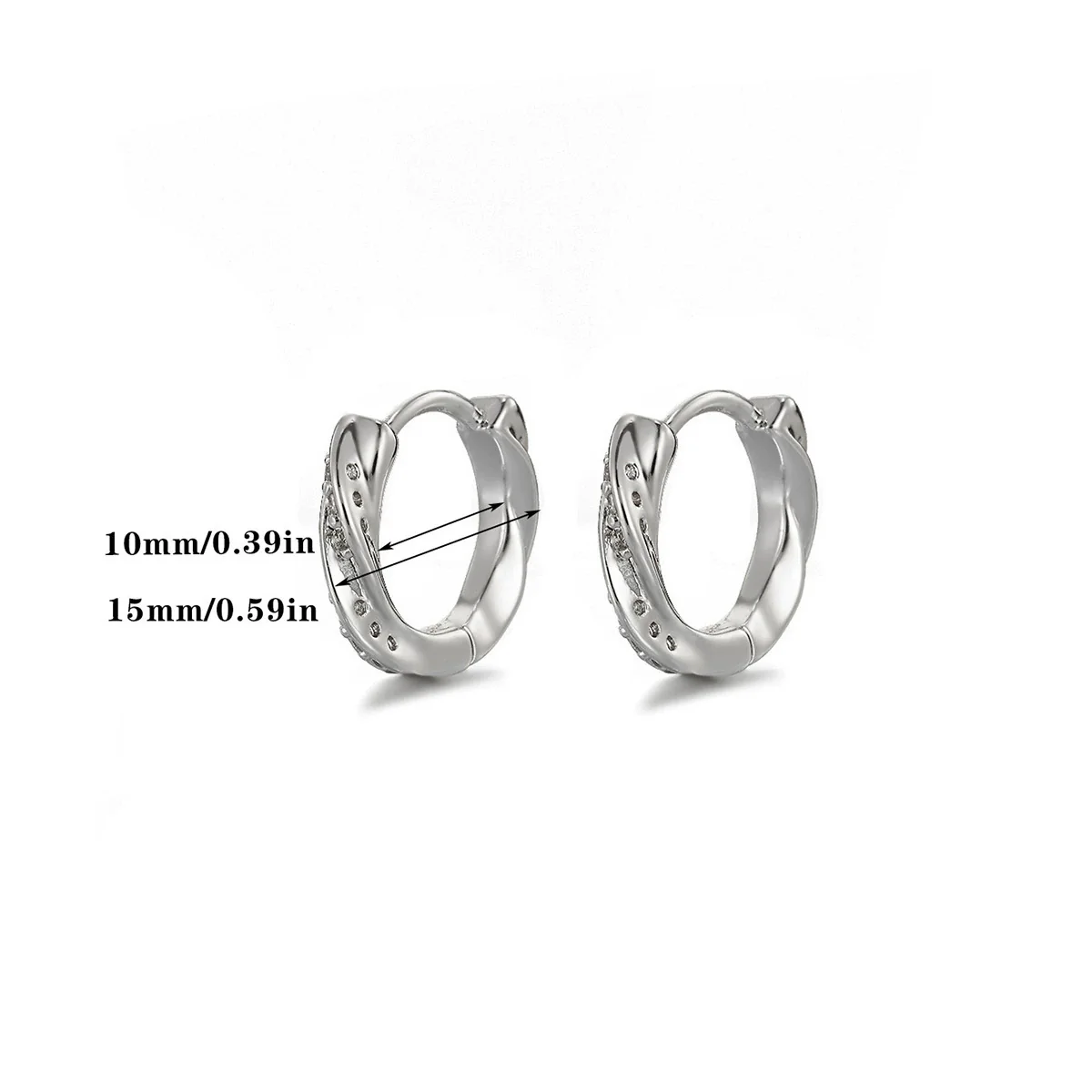 Wholesale Light Luxury Retro Ins Style Circle Plain Gold Electroplated Copper Zircon Earrings For Women - Image 7