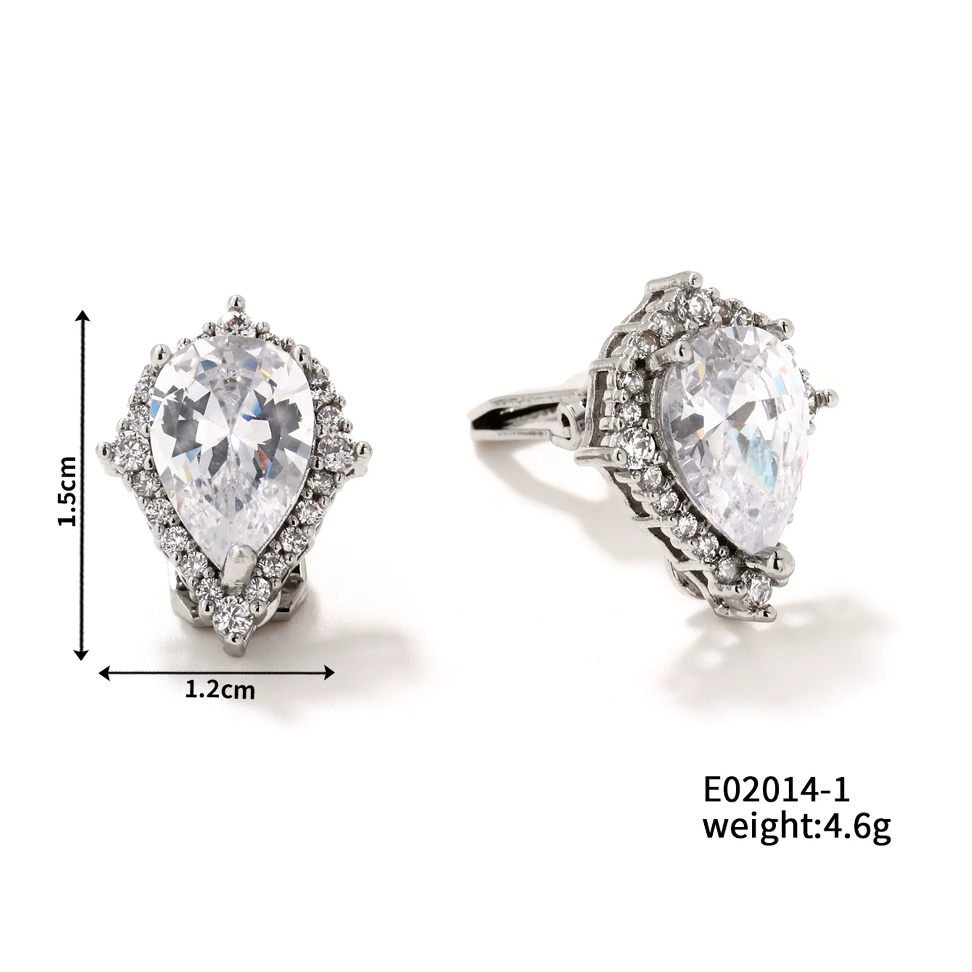 Wholesale Light Luxury Simple Copper Inlaid Zircon Geometric Ear Clip Earrings For Women - Image 6
