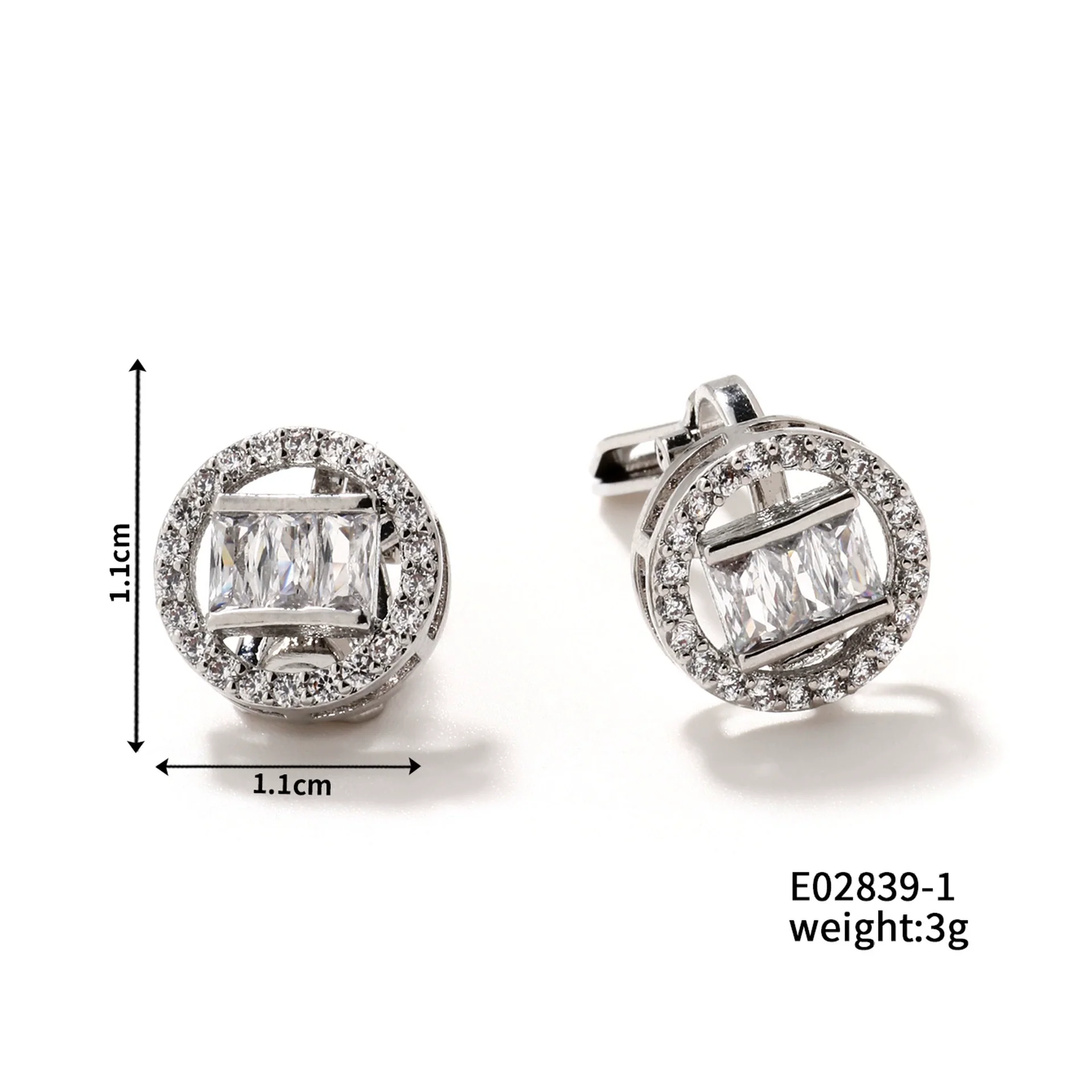 Wholesale Light Luxury Simple Copper Inlaid Zircon Geometric Ear Clip Earrings For Women - Image 9
