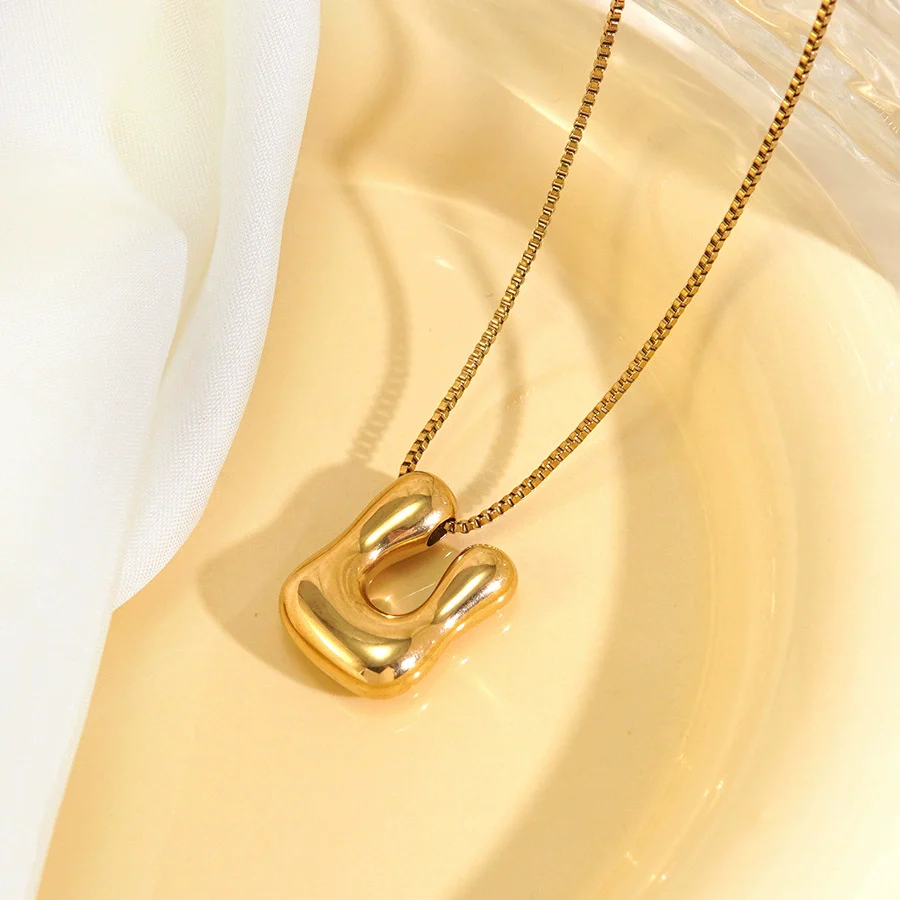 Wholesale Light Luxury Stainless Steel Titanium Steel English Letter Number Text Necklace With Vacuum Plating In Furnace For Women - Image 21