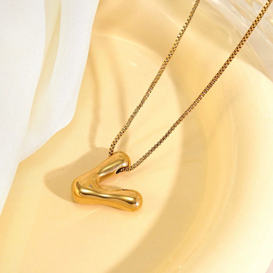 Wholesale Light Luxury Stainless Steel Titanium Steel English Letter Number Text Necklace With Vacuum Plating In Furnace For Women - Image 22