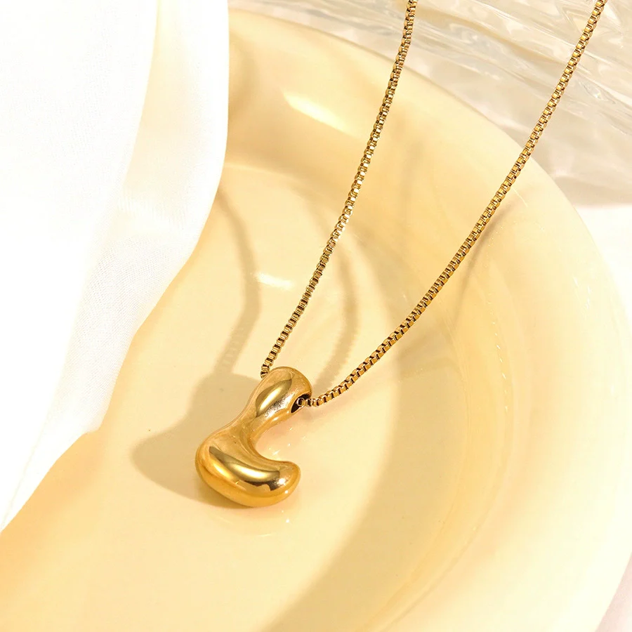 Wholesale Light Luxury Stainless Steel Titanium Steel English Letter Number Text Necklace With Vacuum Plating In Furnace For Women - Image 4