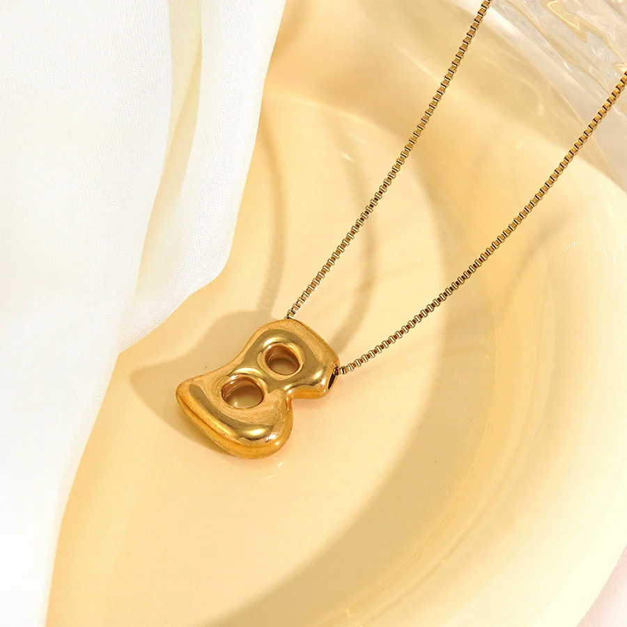 Wholesale Light Luxury Stainless Steel Titanium Steel English Letter Number Text Necklace With Vacuum Plating In Furnace For Women - Image 7