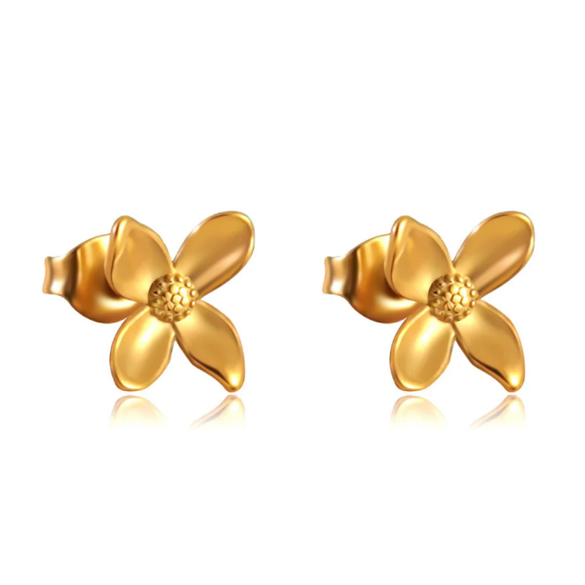 Wholesale Light Luxury Stamped Stainless Steel Flower Earrings For Women - Image 5