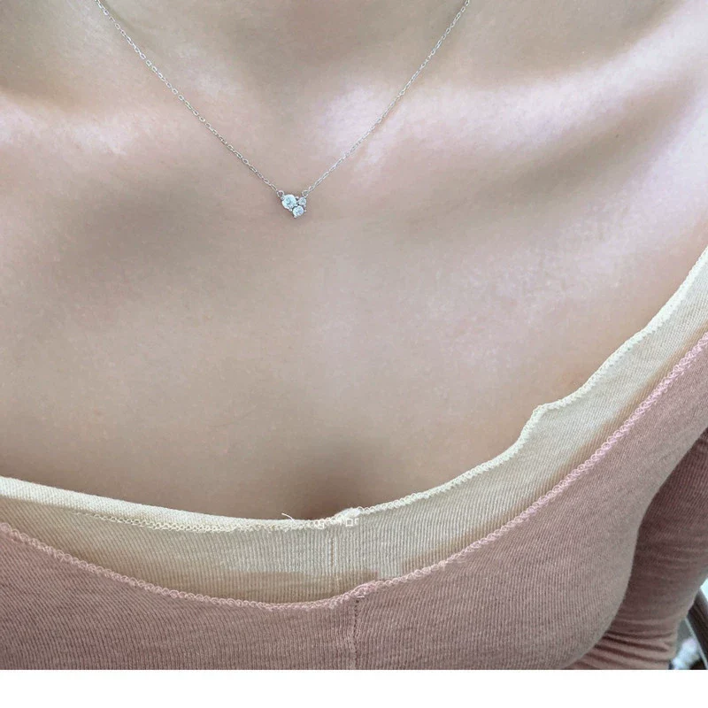 Wholesale Light Luxury Sterling Silver 14K Gold Plated Zircon Cross Chain Necklace For Women - Image 3