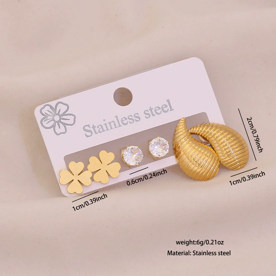 Wholesale Light Luxury Style Electroplated Stainless Steel Heart And Butterfly Flower Earrings For Women - Image 11