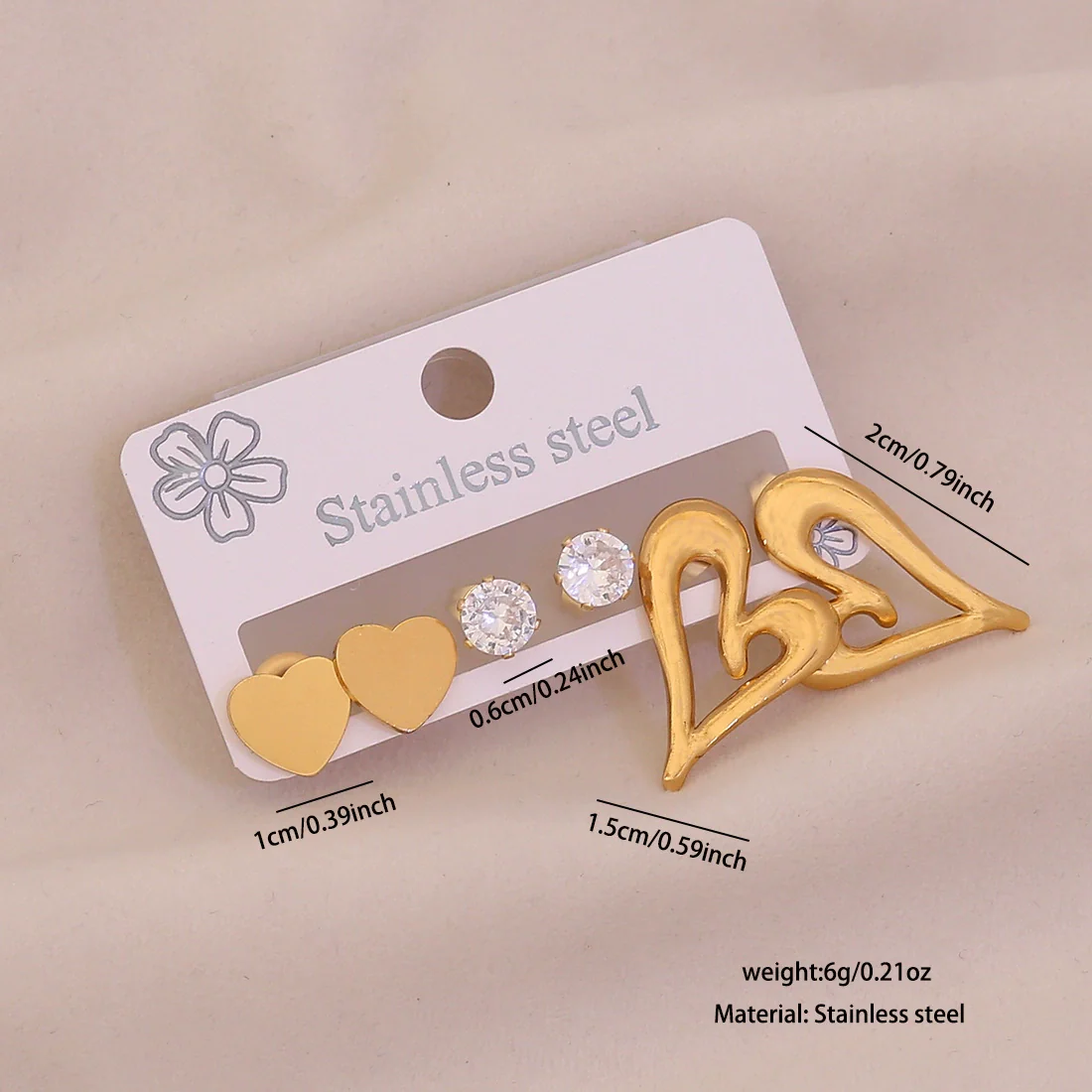 Wholesale Light Luxury Style Electroplated Stainless Steel Heart And Butterfly Flower Earrings For Women - Image 7