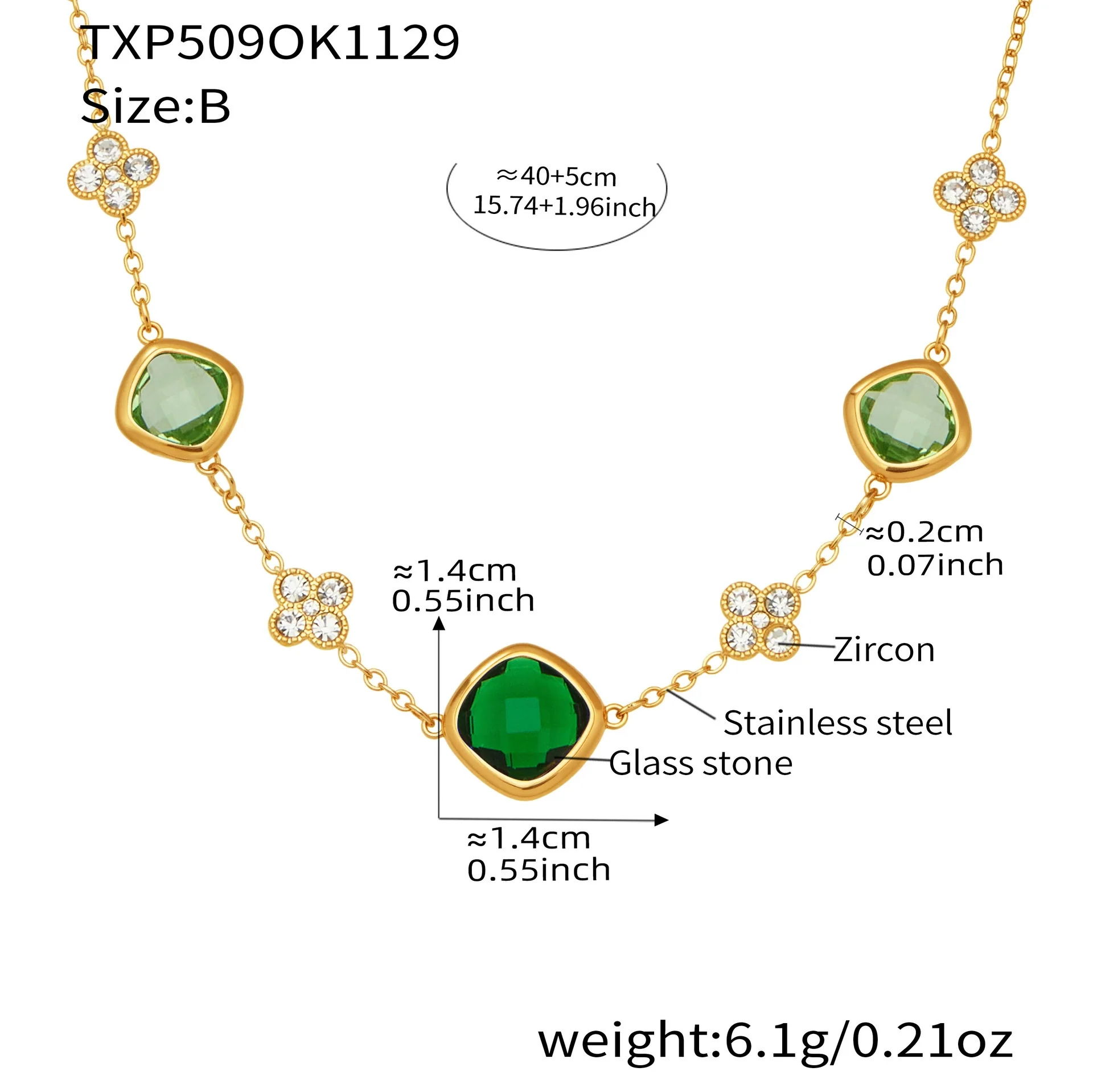 Wholesale Light Luxury Style Stainless Steel And Zircon Electroplated Jewelry Set With Four Leaf Flower Inlaid Design For Women Including Bracelet Necklace And Earrings - Image 6