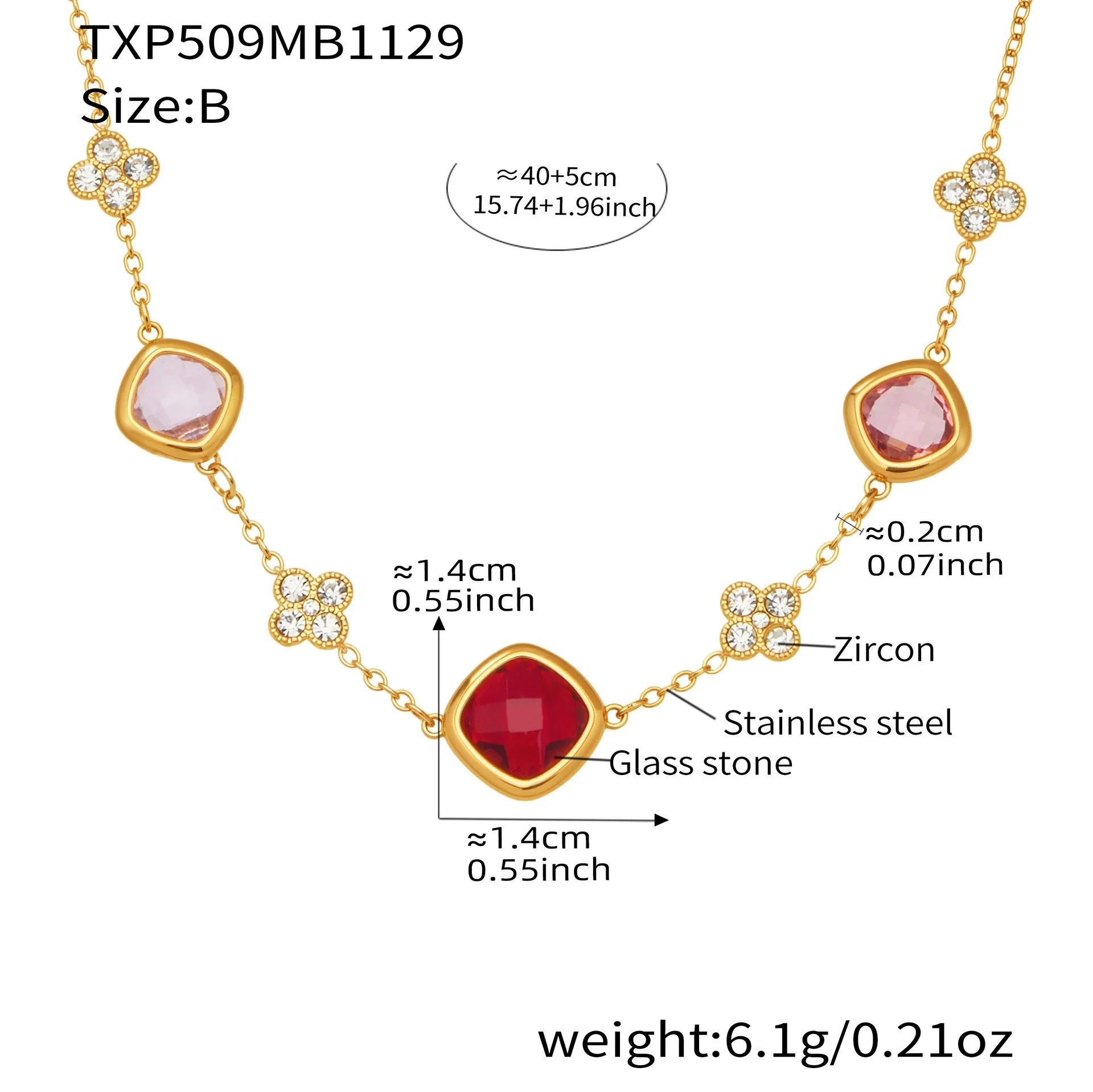 Wholesale Light Luxury Style Stainless Steel And Zircon Electroplated Jewelry Set With Four Leaf Flower Inlaid Design For Women Including Bracelet Necklace And Earrings - Image 7