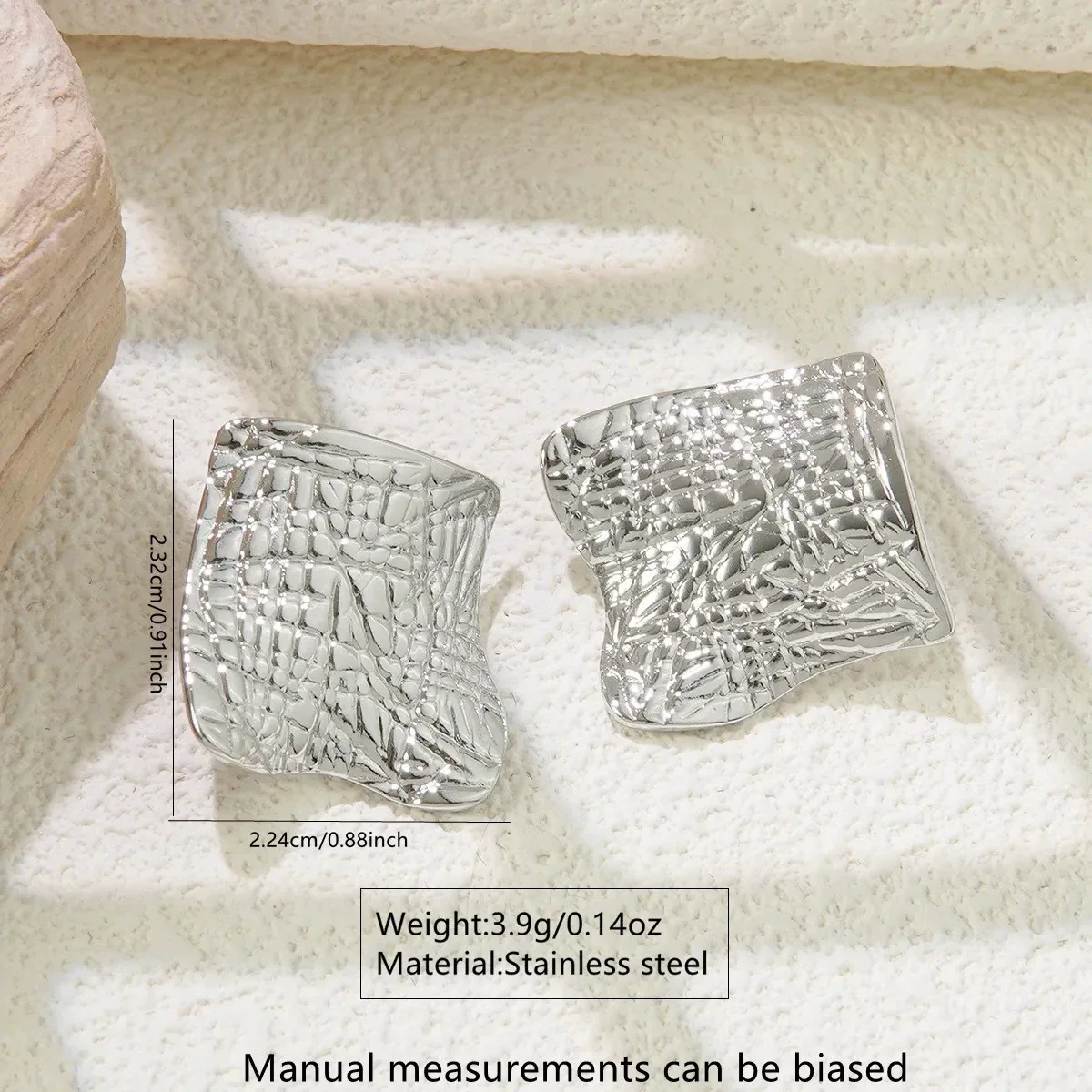 Wholesale Light Luxury Style Stamped Geometric Stainless Steel Earrings For Women - Image 4