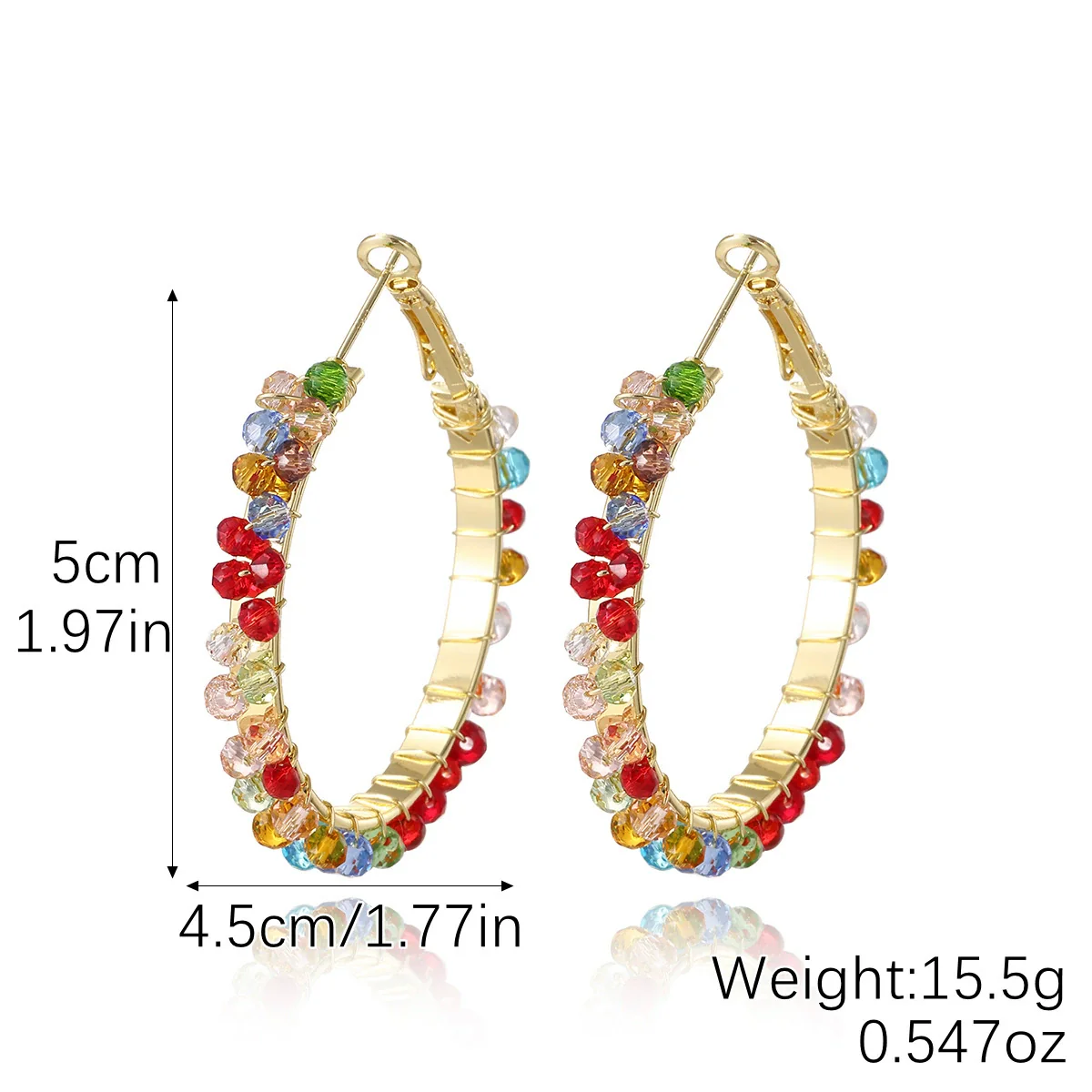 Wholesale Light Luxury Women's Synthetic Crystal Geometric Earrings Handwrapped Braided With Electroplating - Image 6
