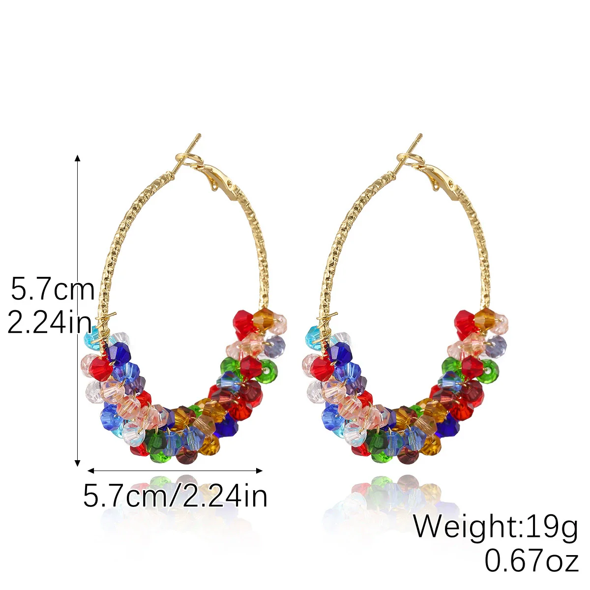 Wholesale Light Luxury Women's Synthetic Crystal Geometric Earrings Handwrapped Braided With Electroplating - Image 7