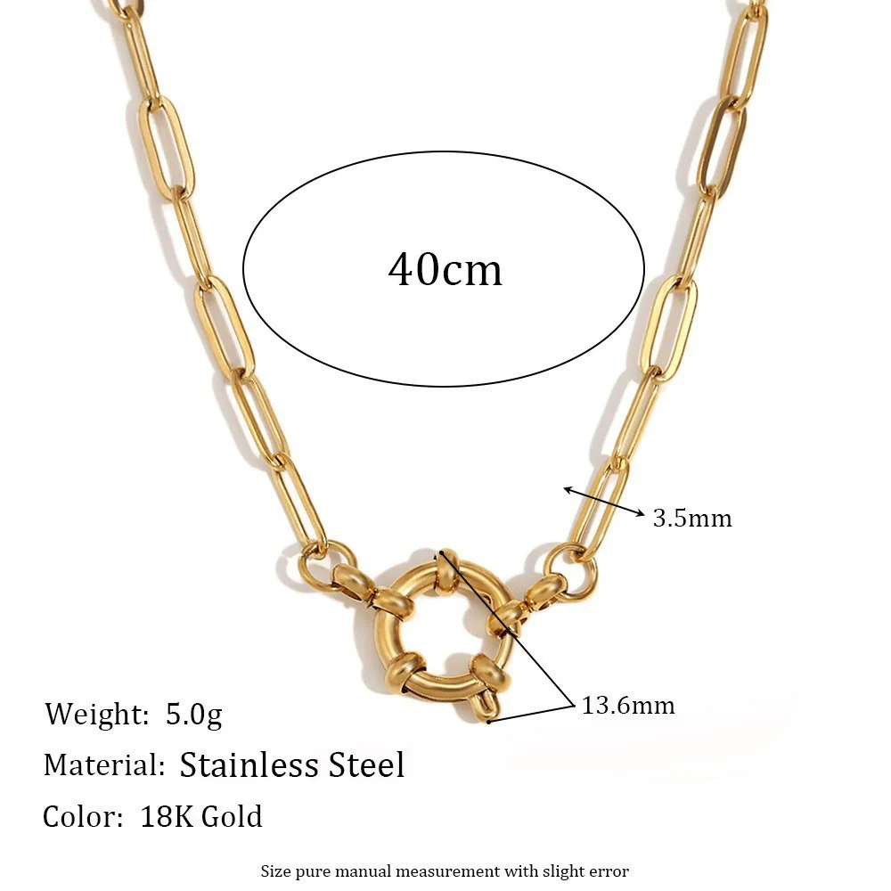 Wholesale Loose Chain Cross Sun Moon Pendant Necklace Copper Stainless Steel Geometric Electroplated - Image 34
