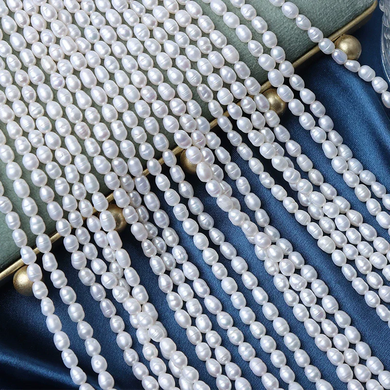 Wholesale Loose Freshwater Pearl Threaded Rice Beads For Jewelry Making - Image 2