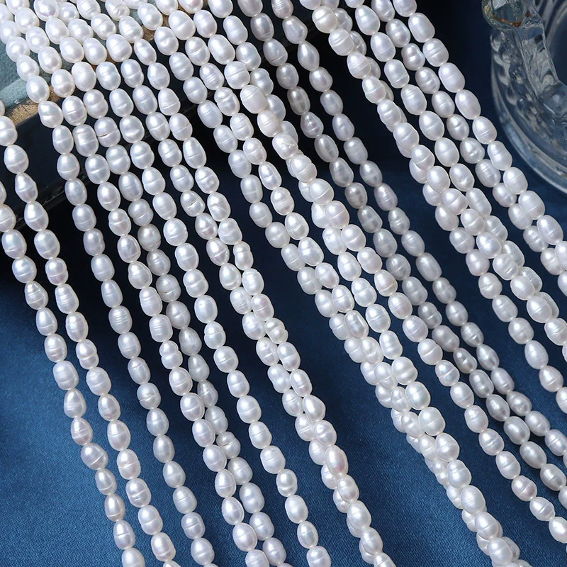 Wholesale Loose Freshwater Pearl Threaded Rice Beads For Jewelry Making - Image 3