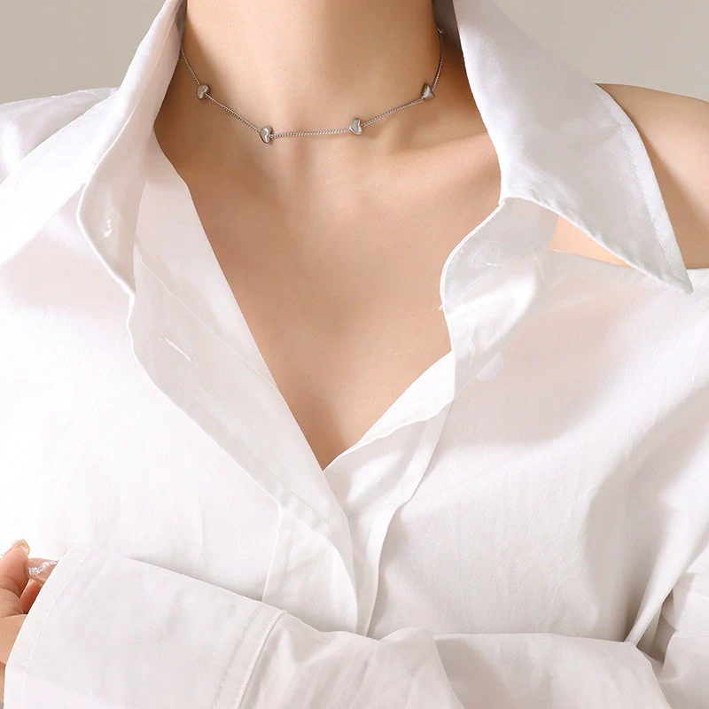 Wholesale Love Water Drops Bell Shaped Titanium Steel Gold Plated Jewelry Set For Women Necklace And Bracelet - Image 9