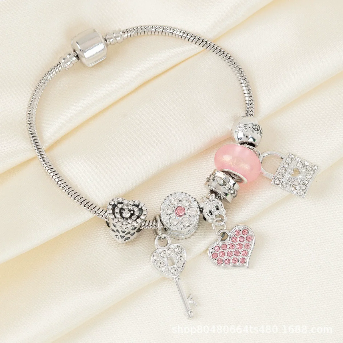 Wholesale Lovely Animal Style Stainless Steel Electroplated Beaded Bracelet With Multielement Oil Drop Rhinestone Jewelry Accessories - Image 12