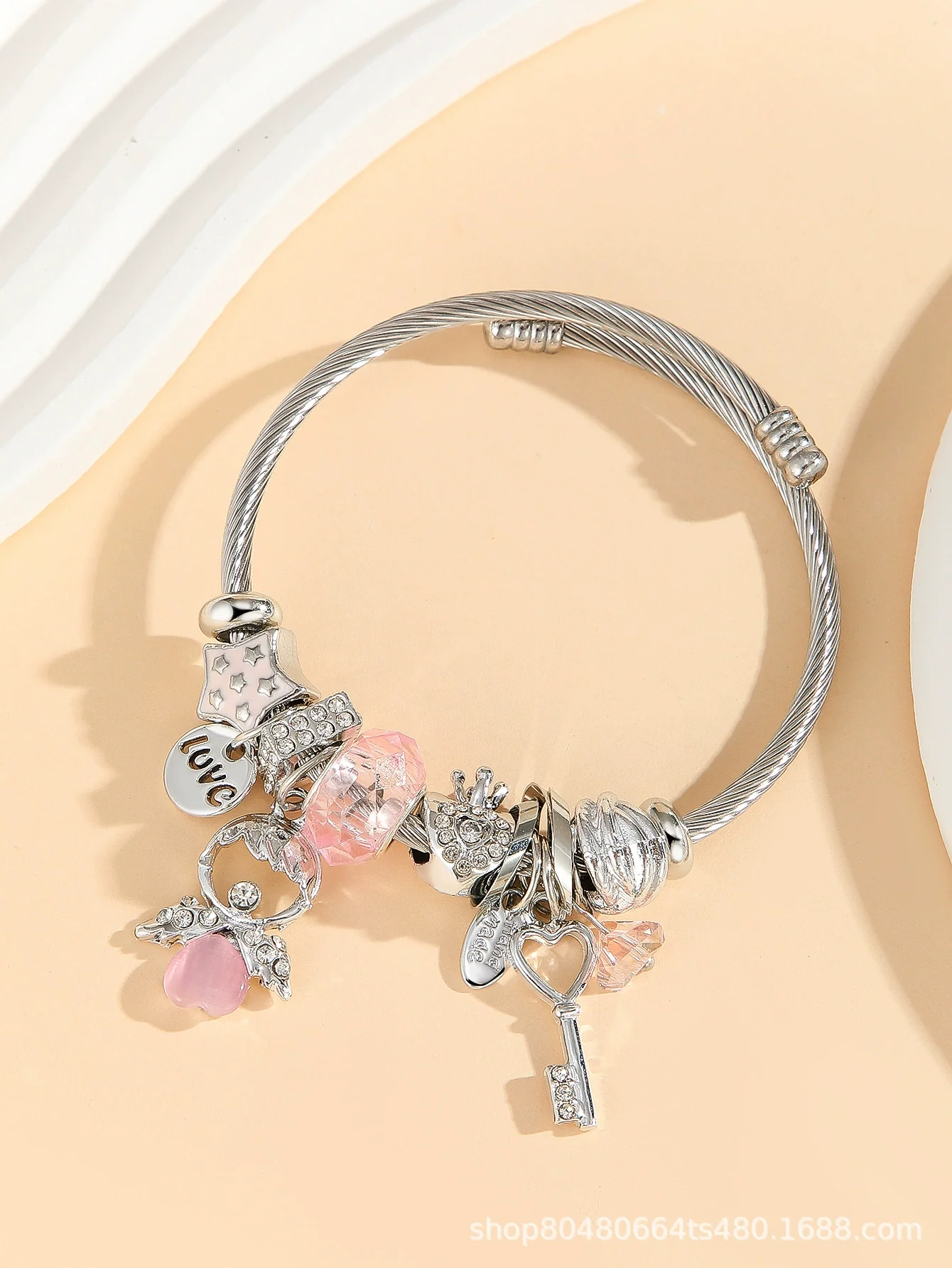 Wholesale Lovely Animal Style Stainless Steel Electroplated Beaded Bracelet With Multielement Oil Drop Rhinestone Jewelry Accessories - Image 19