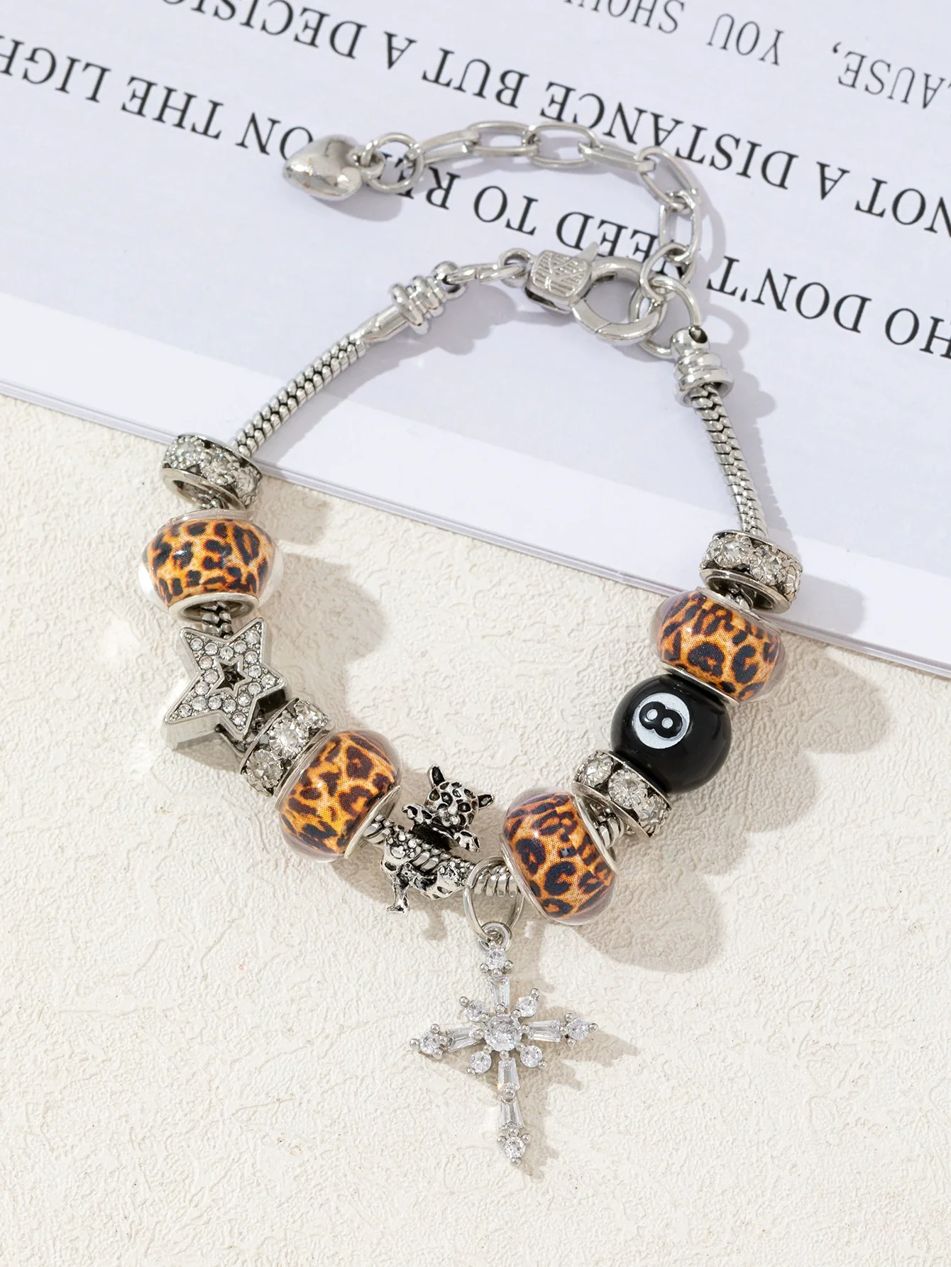 Wholesale Lovely Animal Style Stainless Steel Electroplated Beaded Bracelet With Multielement Oil Drop Rhinestone Jewelry Accessories - Image 22