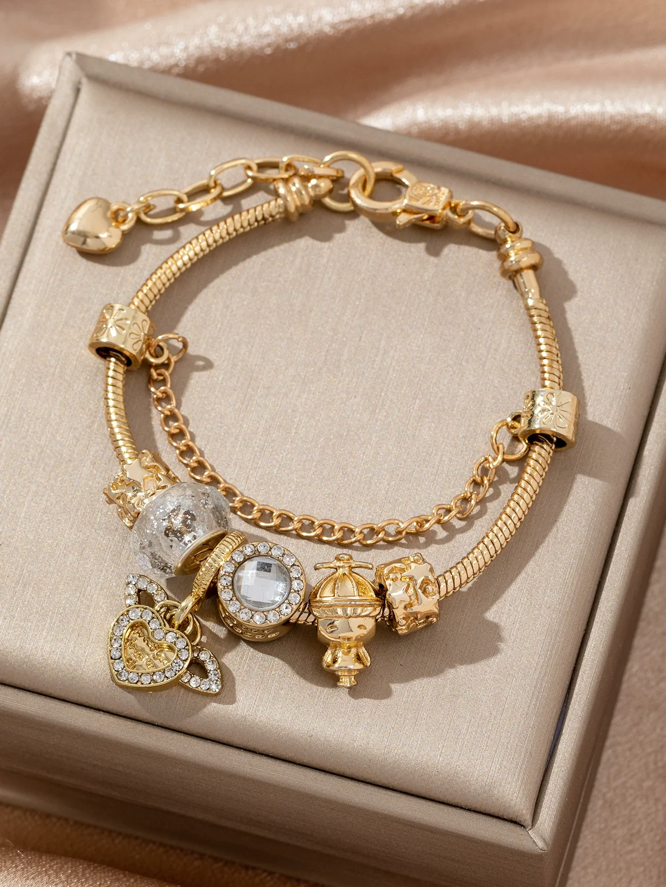 Wholesale Lovely Animal Style Stainless Steel Electroplated Beaded Bracelet With Multielement Oil Drop Rhinestone Jewelry Accessories - Image 28