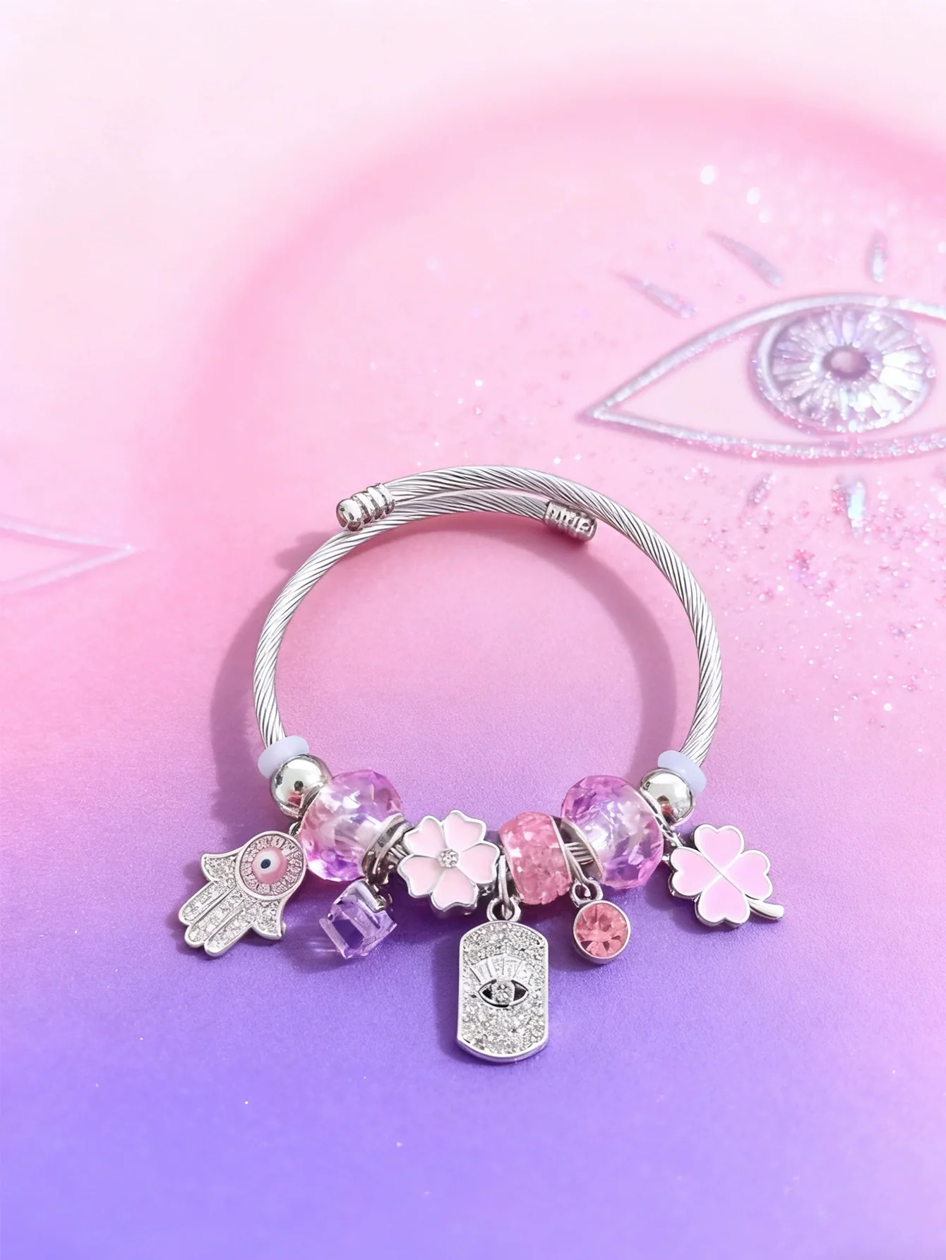 Wholesale Lovely Animal Style Stainless Steel Electroplated Beaded Bracelet With Multielement Oil Drop Rhinestone Jewelry Accessories - Image 49