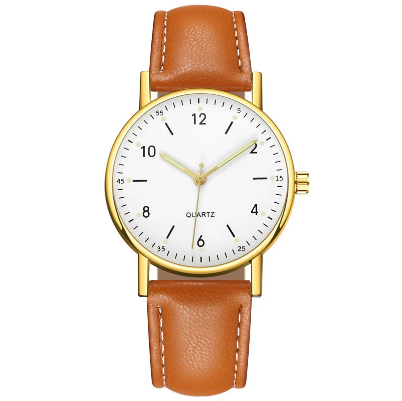 Wholesale Luminous Casual Digital Belt Quartz Watch For Men And Women Metal Case Stainless Steel Buckle Round Dial Ordinary Glass Mirror - Image 12