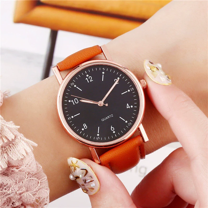 Wholesale Luminous Casual Digital Belt Quartz Watch For Men And Women Metal Case Stainless Steel Buckle Round Dial Ordinary Glass Mirror - Image 3