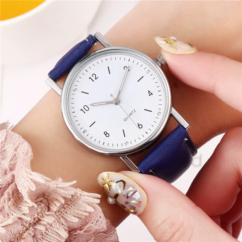 Wholesale Luminous Casual Digital Belt Quartz Watch For Men And Women Metal Case Stainless Steel Buckle Round Dial Ordinary Glass Mirror - Image 4