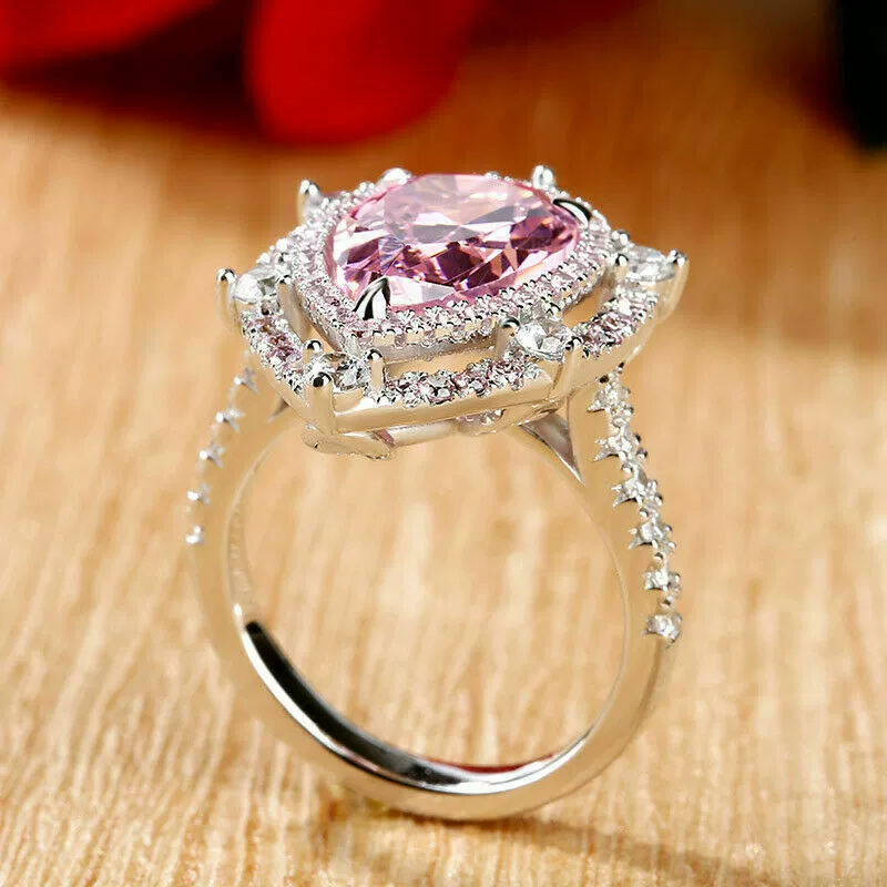 Wholesale Luxury Dropshaped Copper Ring Micro Inlaid With Zircon For Women - Image 3
