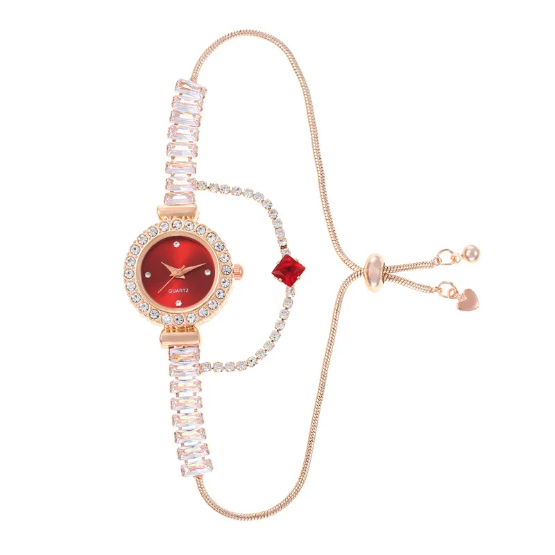 Wholesale Luxury Fashion Alloy Women's Round Dial Pullout Bracelet Watch - Image 10