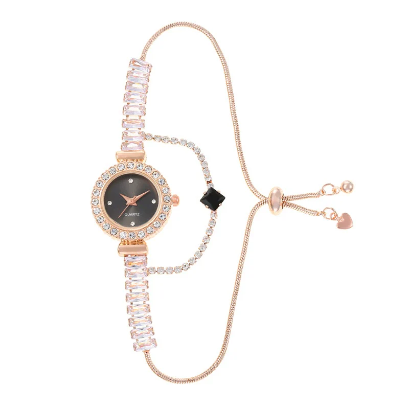 Wholesale Luxury Fashion Alloy Women's Round Dial Pullout Bracelet Watch - Image 4