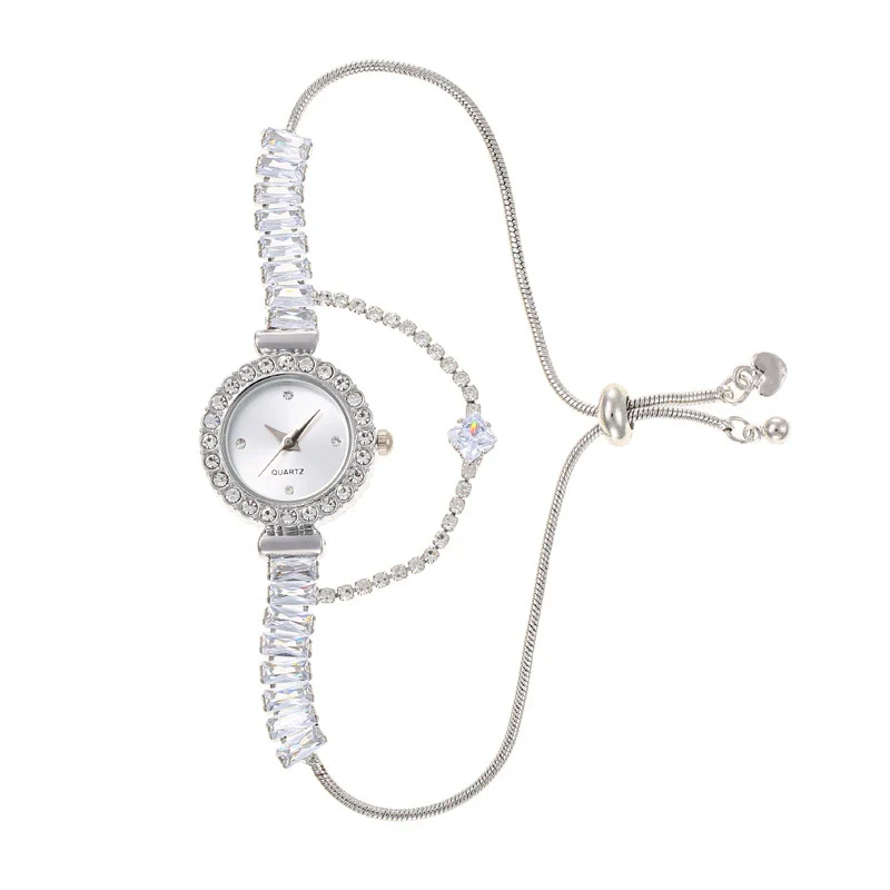 Wholesale Luxury Fashion Alloy Women's Round Dial Pullout Bracelet Watch - Image 5