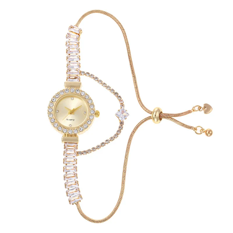 Wholesale Luxury Fashion Alloy Women's Round Dial Pullout Bracelet Watch - Image 6
