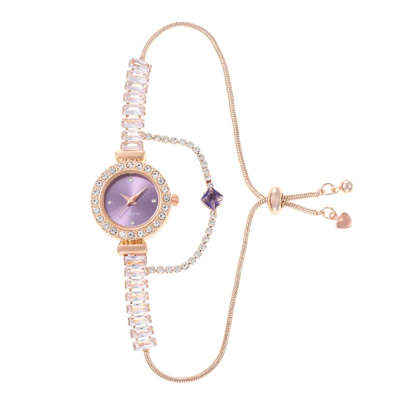Wholesale Luxury Fashion Alloy Women's Round Dial Pullout Bracelet Watch - Image 8