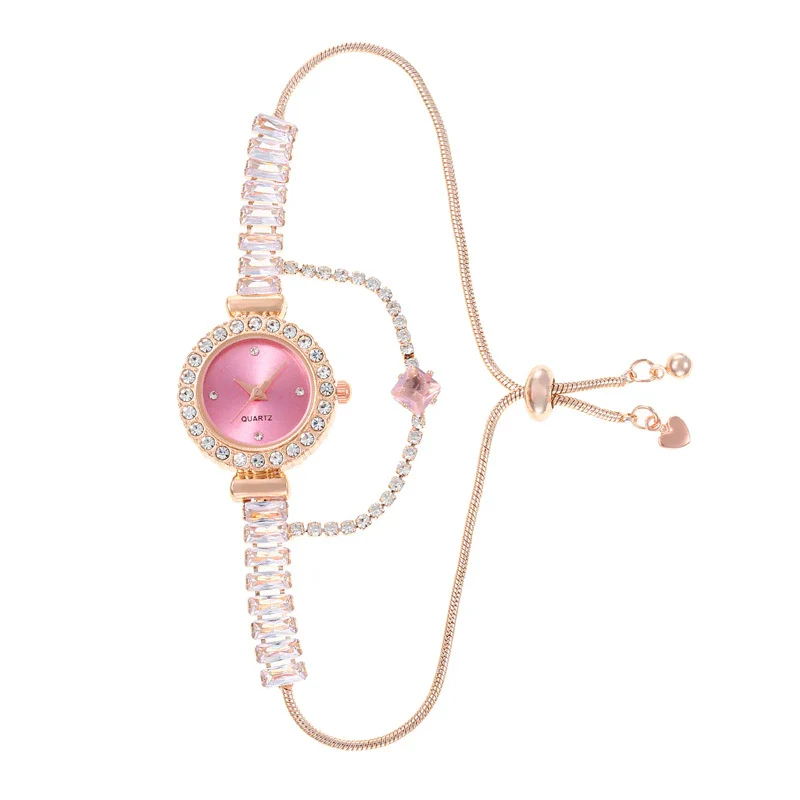 Wholesale Luxury Fashion Alloy Women's Round Dial Pullout Bracelet Watch - Image 9